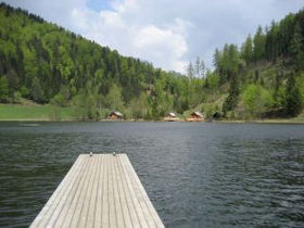 Holzsteg im See